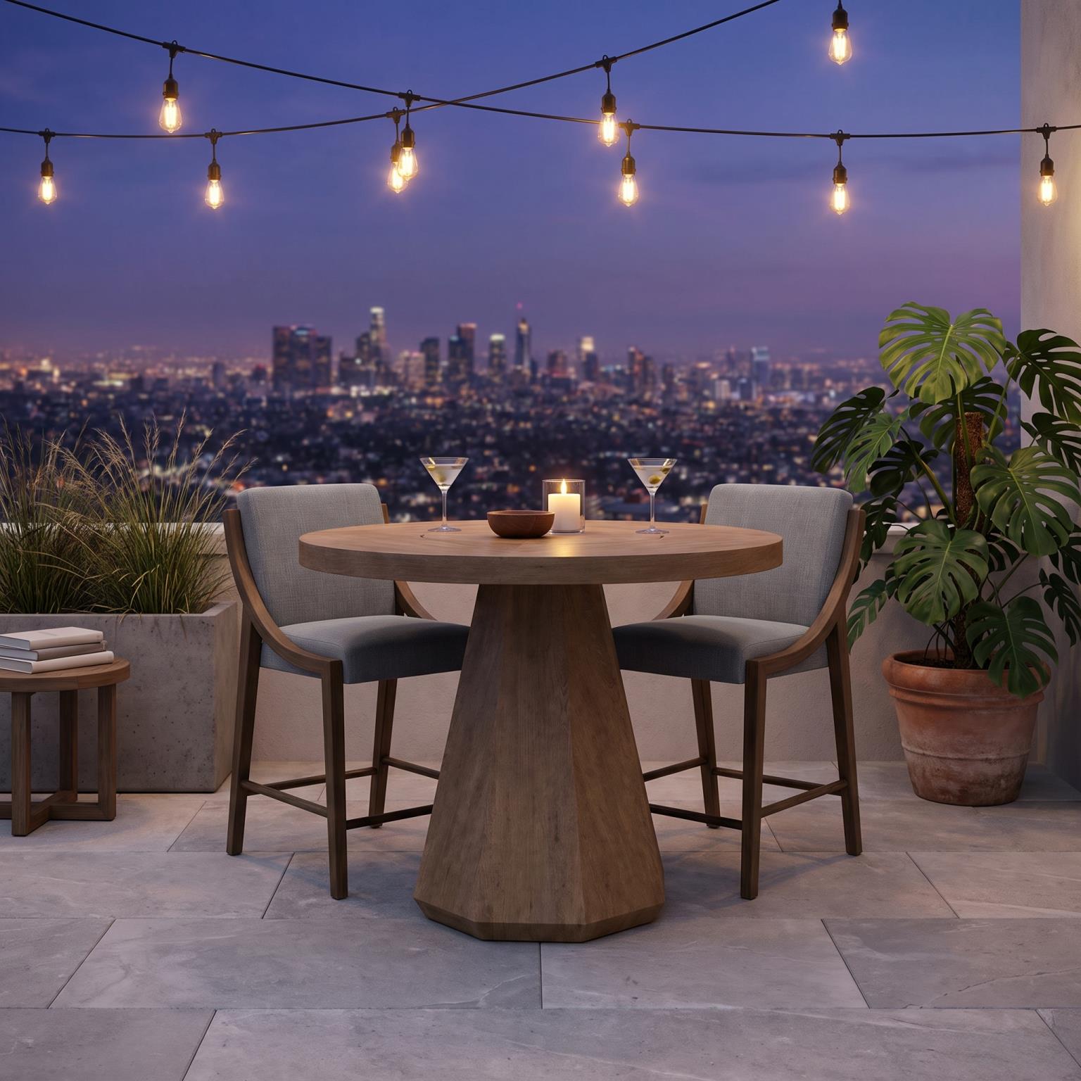 Elure Latte & Fabric Sling Counter Stool