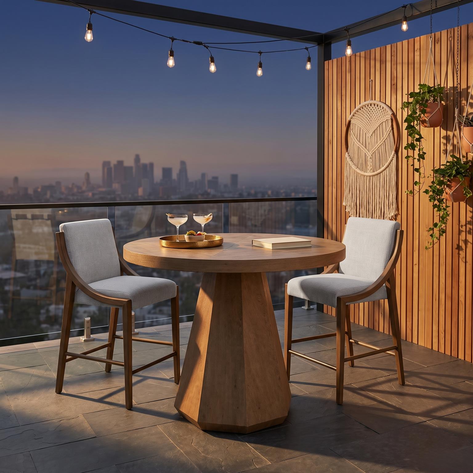 Elure Latte & Fabric Sling Counter Stool