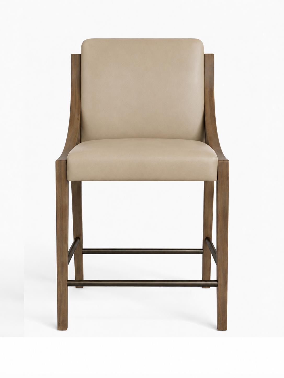 Elure Latte & Leather Sling Counter Stool