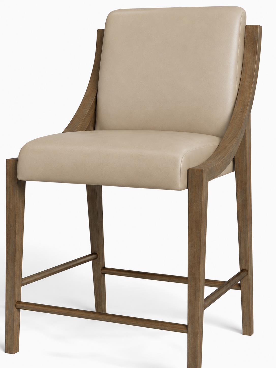Elure Latte & Leather Sling Counter Stool