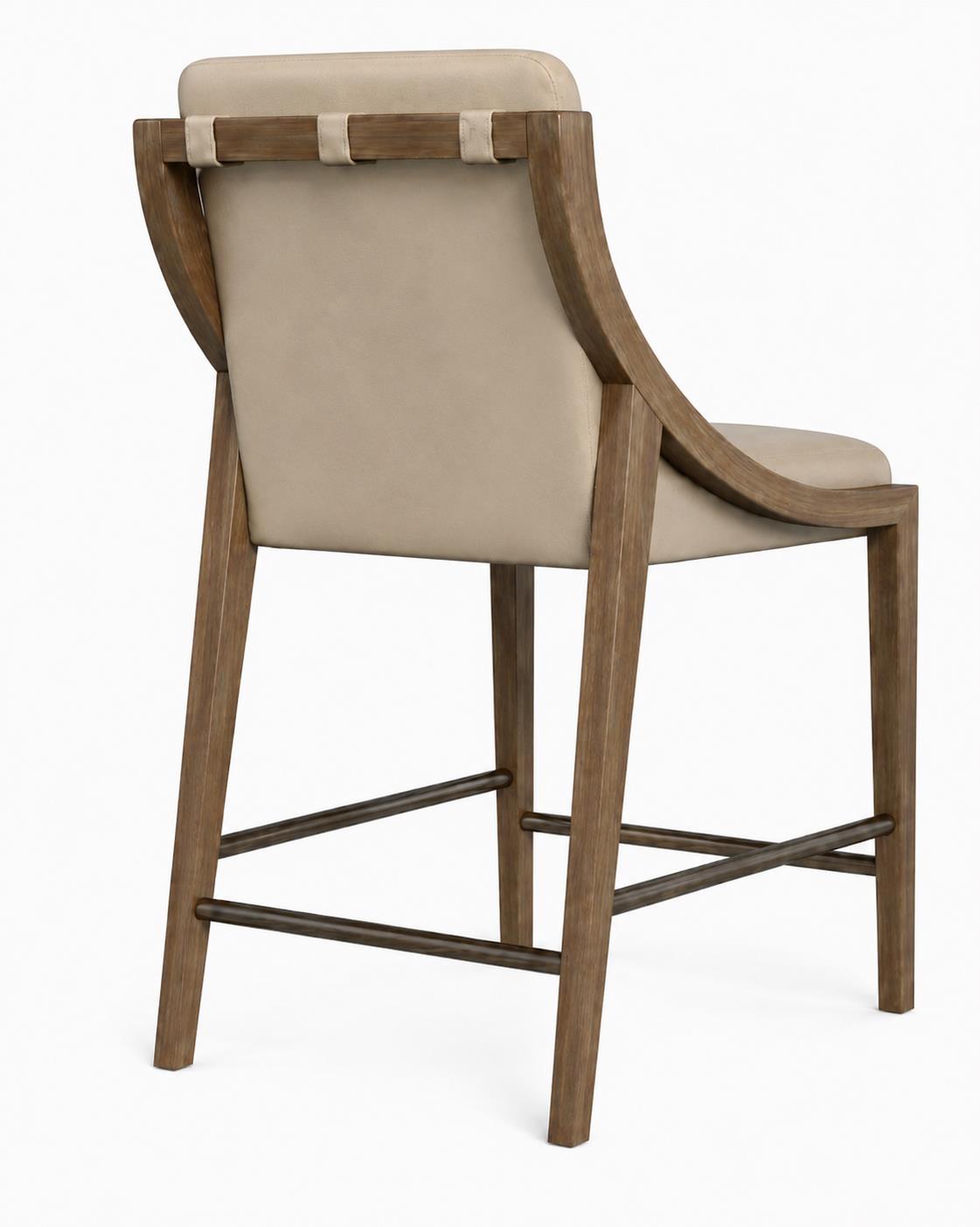 Elure Latte & Leather Sling Counter Stool