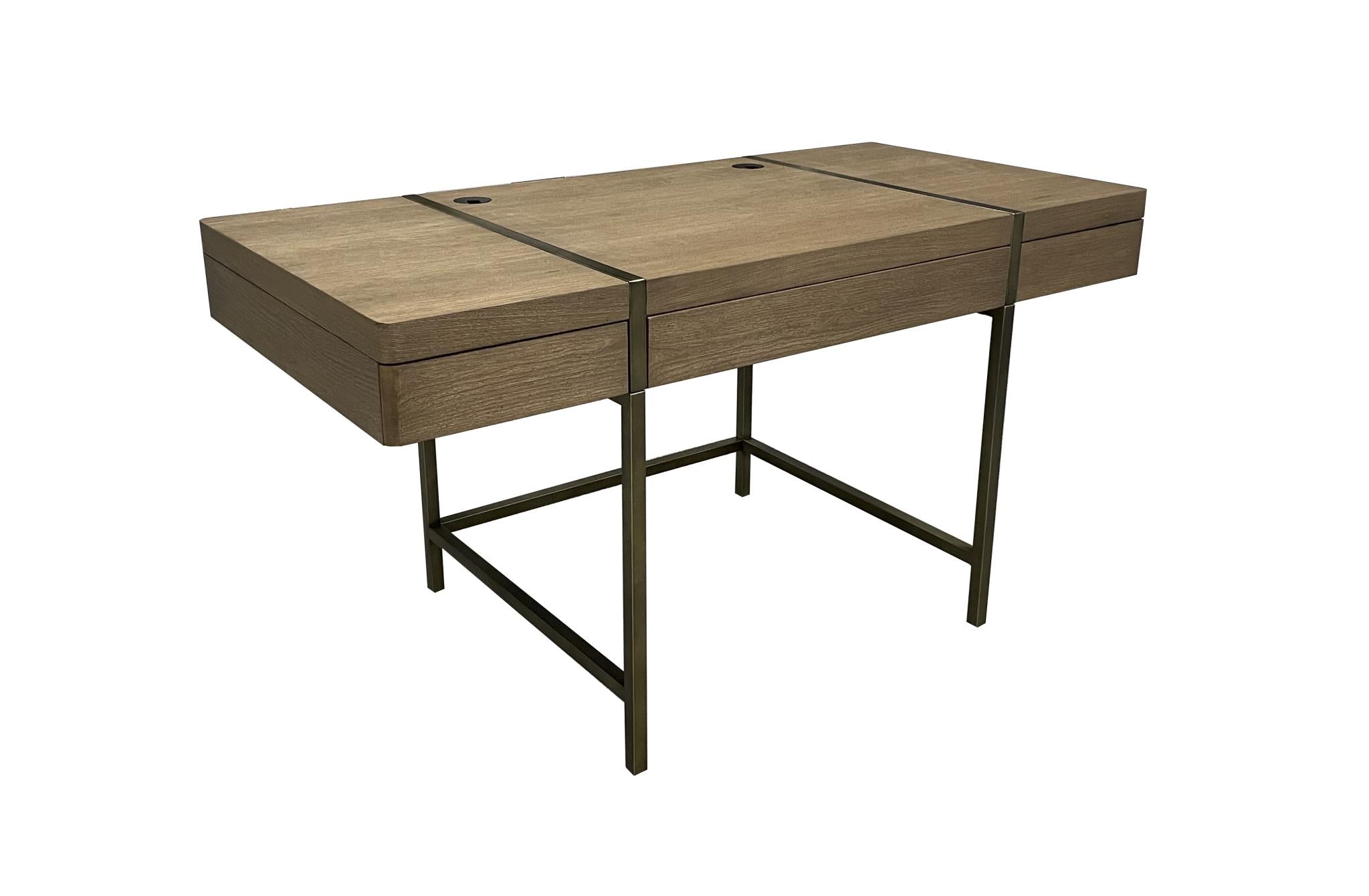 Elure Writing Desk- with USB - Latte
