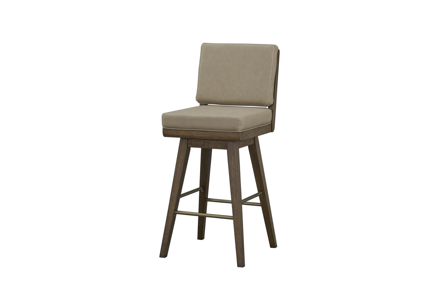 Elure Latte Swivel Bar Stool - Leather
