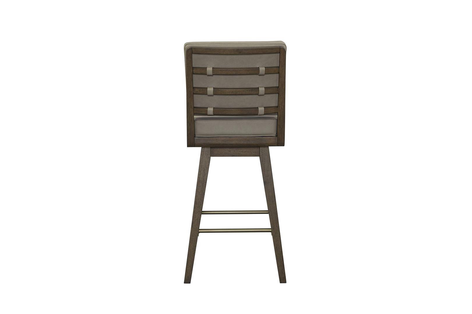 Elure Latte Swivel Bar Stool - Leather