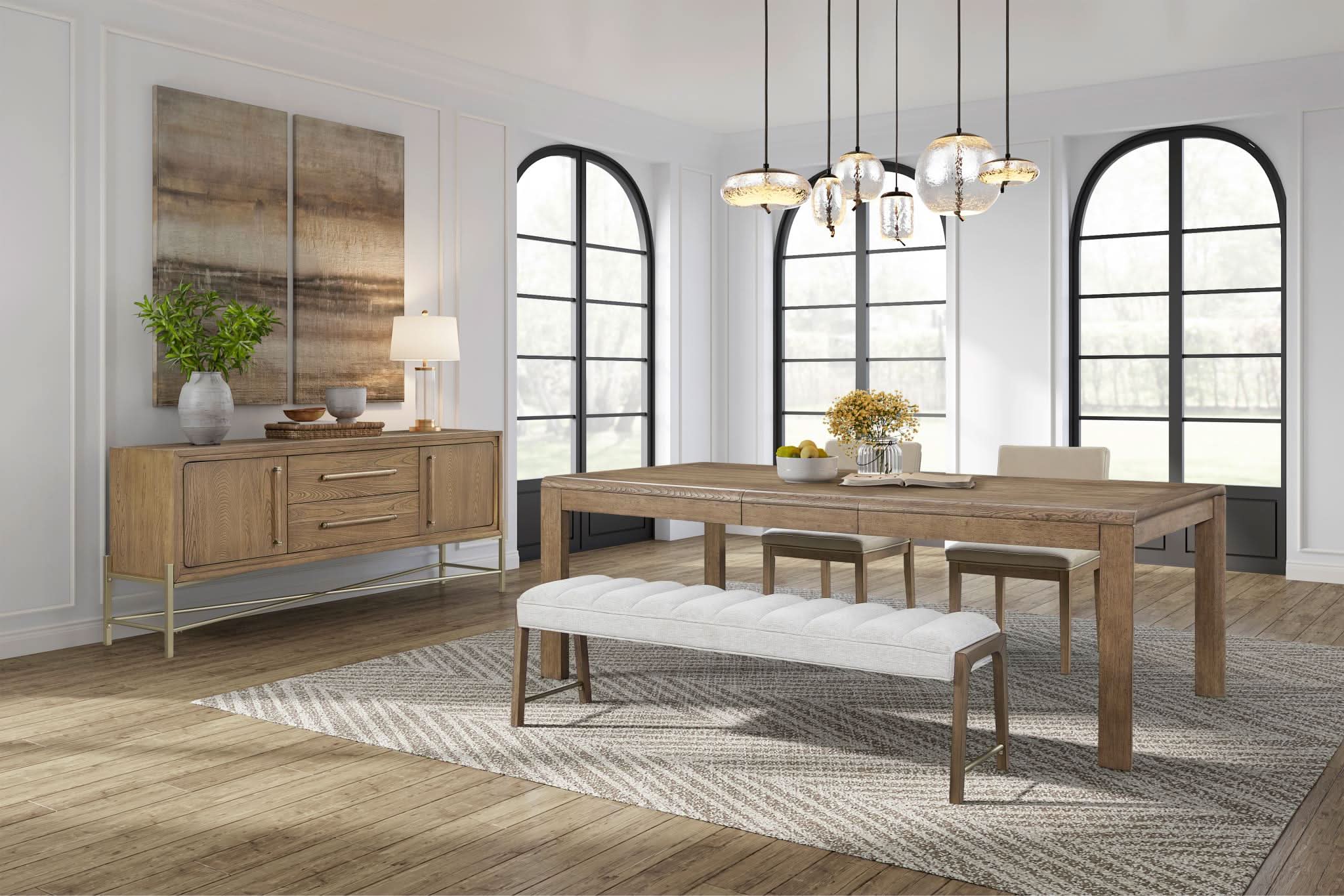Elure Leg Dining Table w/leaf - Latte