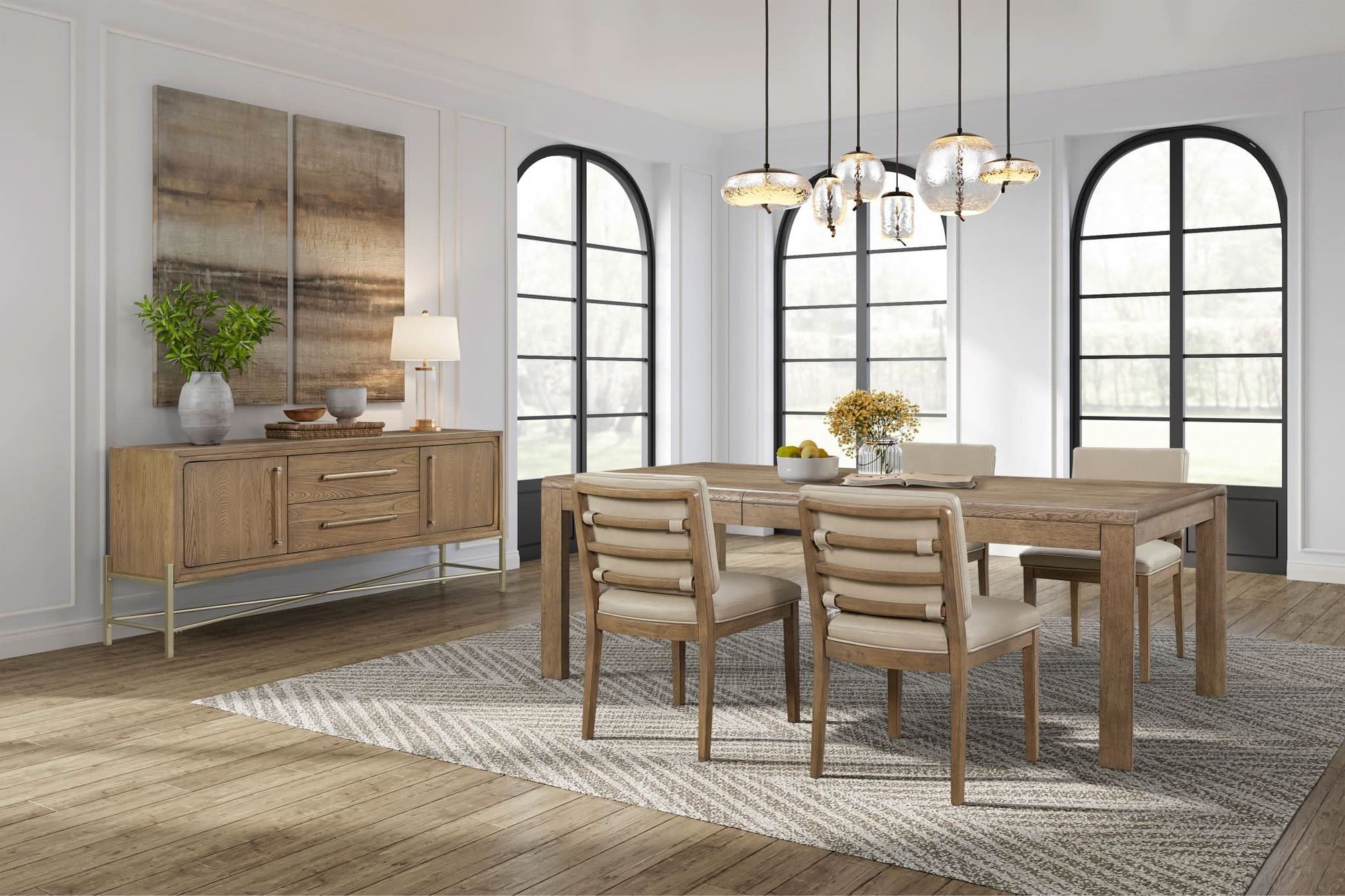 Elure Leg Dining Table w/leaf - Latte