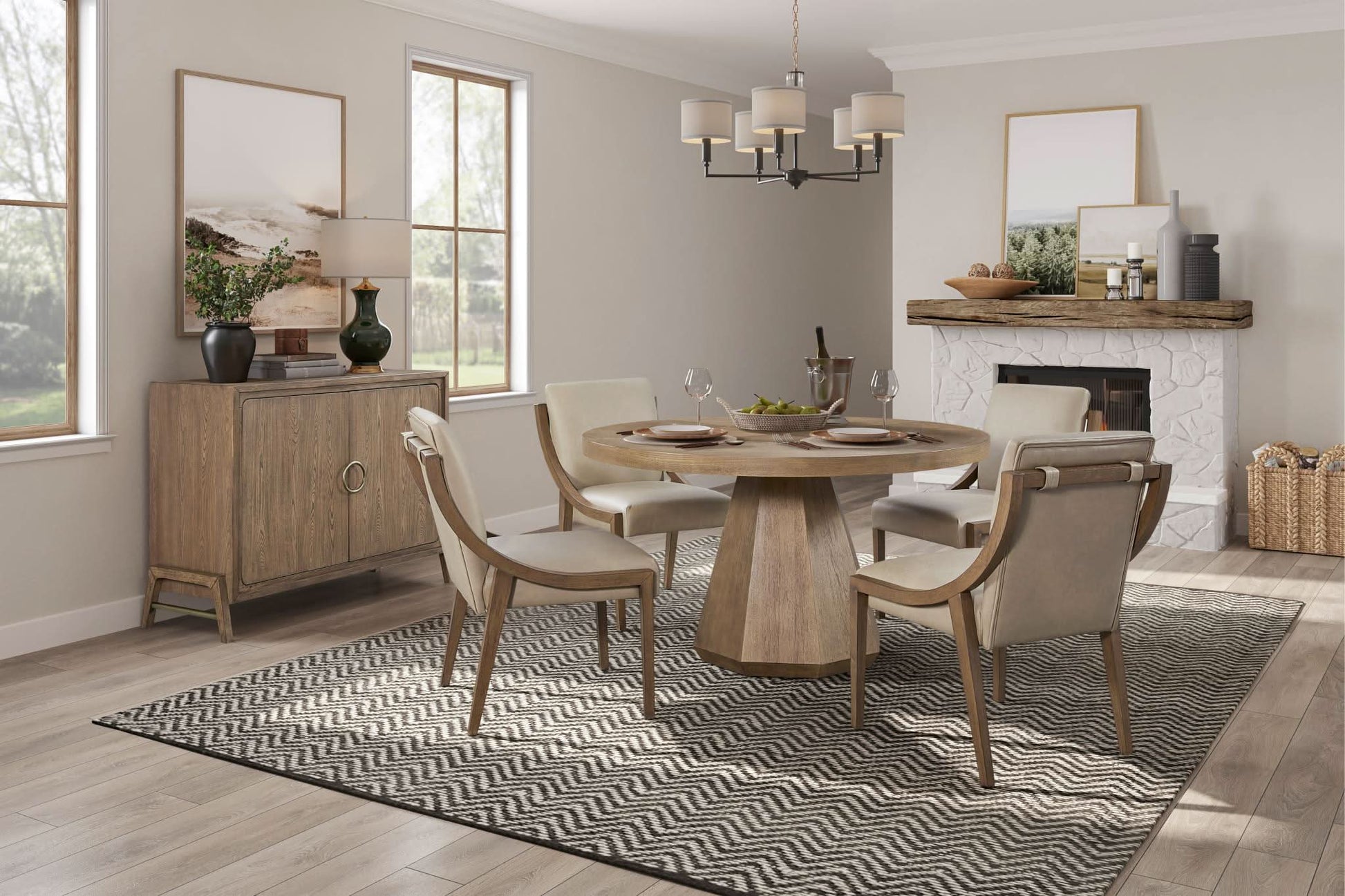 Elure Leg Dining Table w/leaf - Latte