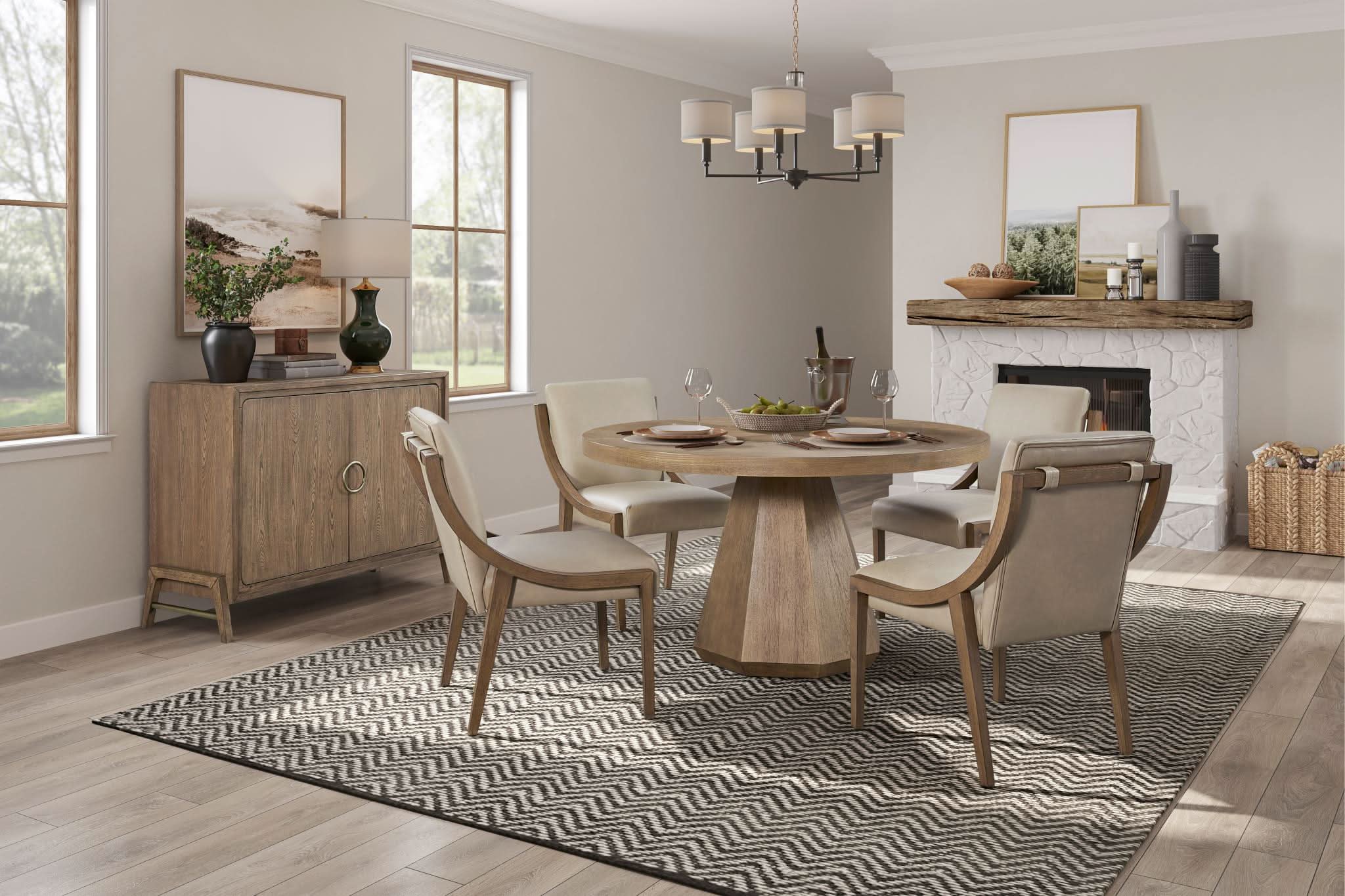 Elure Leg Dining Table w/leaf - Latte