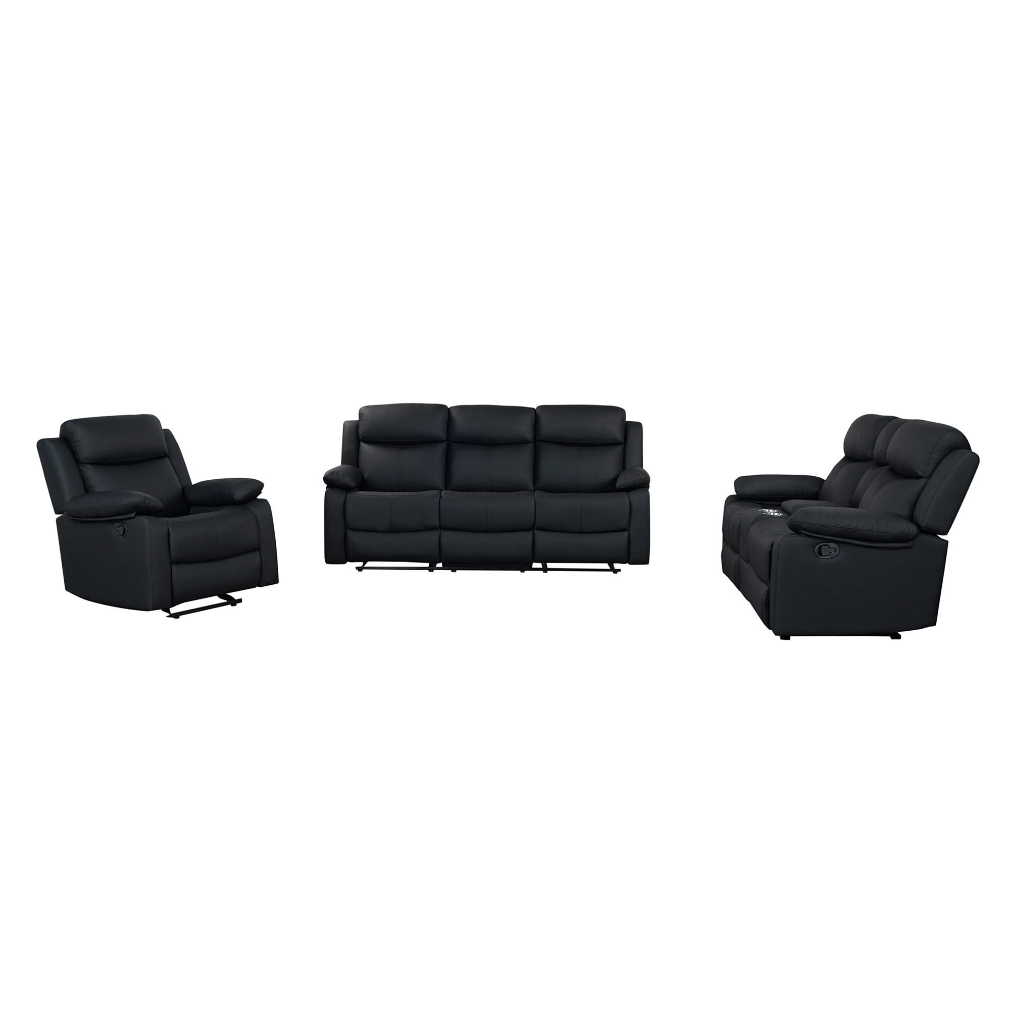 Blanche - Reclining Set With LED Lights, Speaker