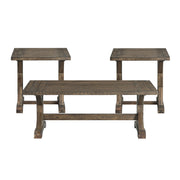 Finn - 3 Piece Accent Trestle Table Set (Coffee Table & Two End Tables) - Dark Walnut
