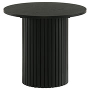 Hamlyn Round Fluted Occasional Side End Table Black