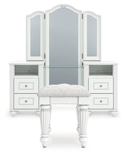 Kozlani - 3 Pc. - Vanity, Mirror And Stool - White