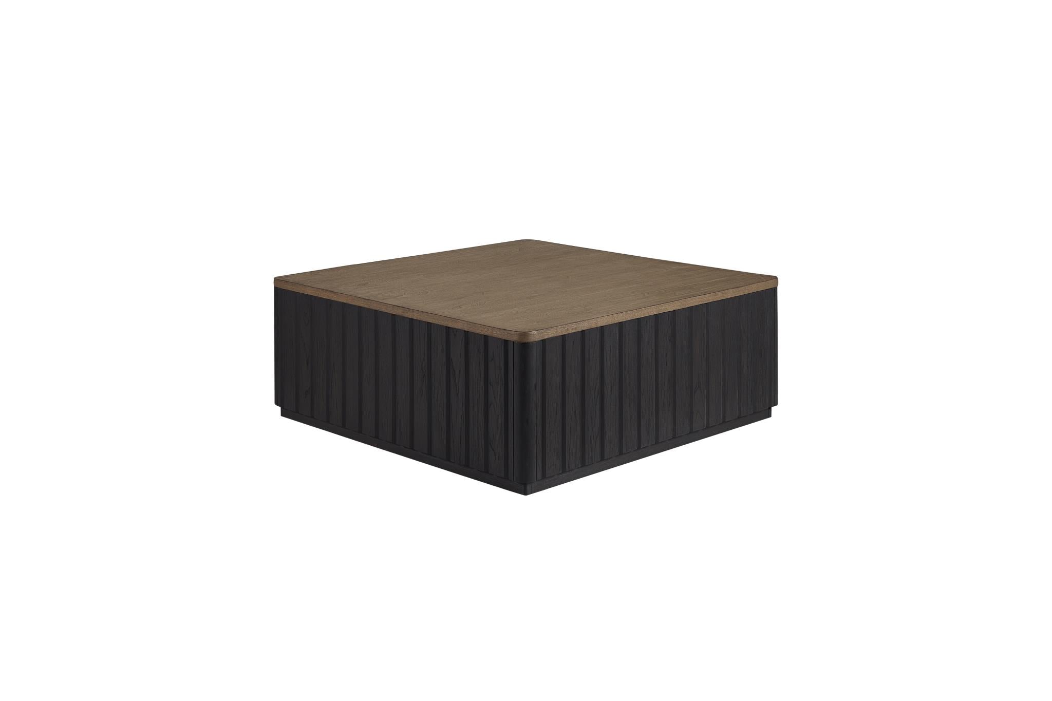 Elure Channel Cocktail Table With Casters - Peppercorn