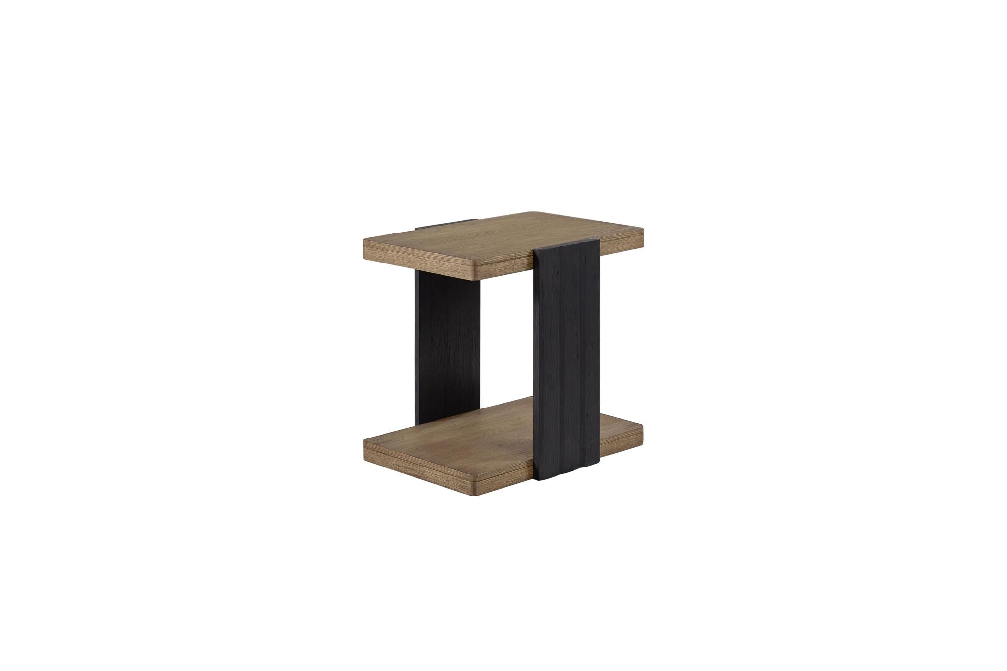 Elure Channel Chairside Table - Peppercorn