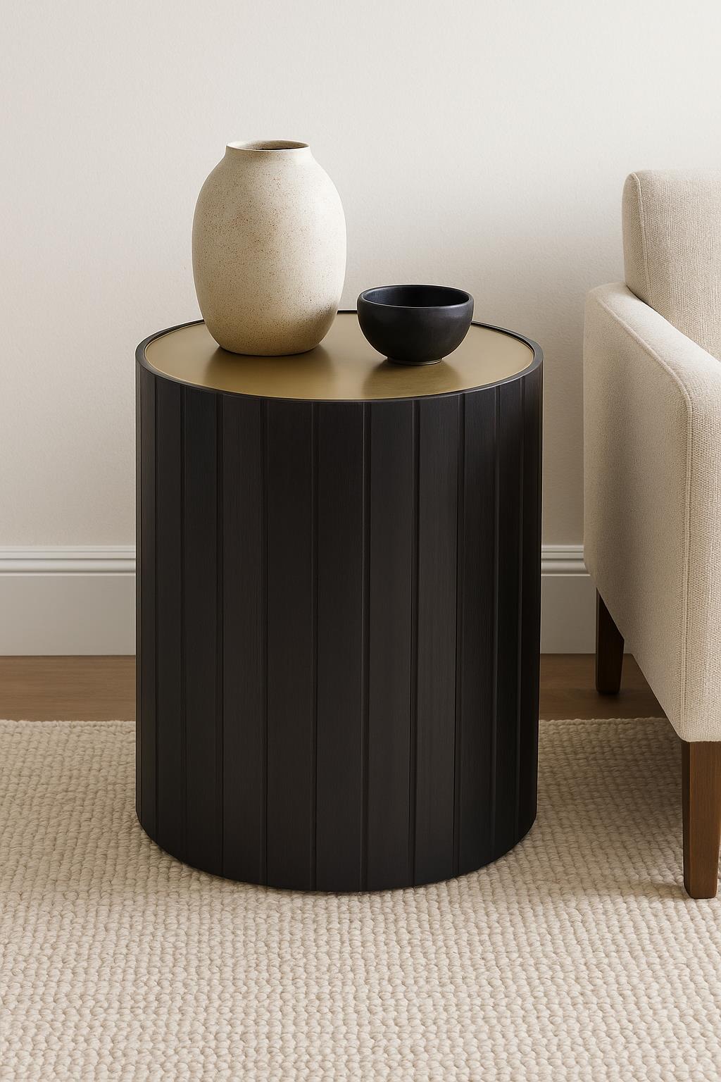 Elure Channel Accent Table - Peppercorn