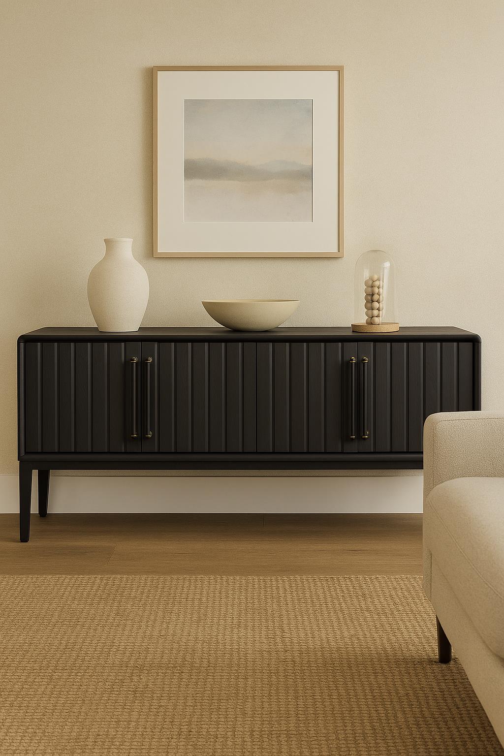 Elure 80 Inch Console With Power Pack - Peppercorn