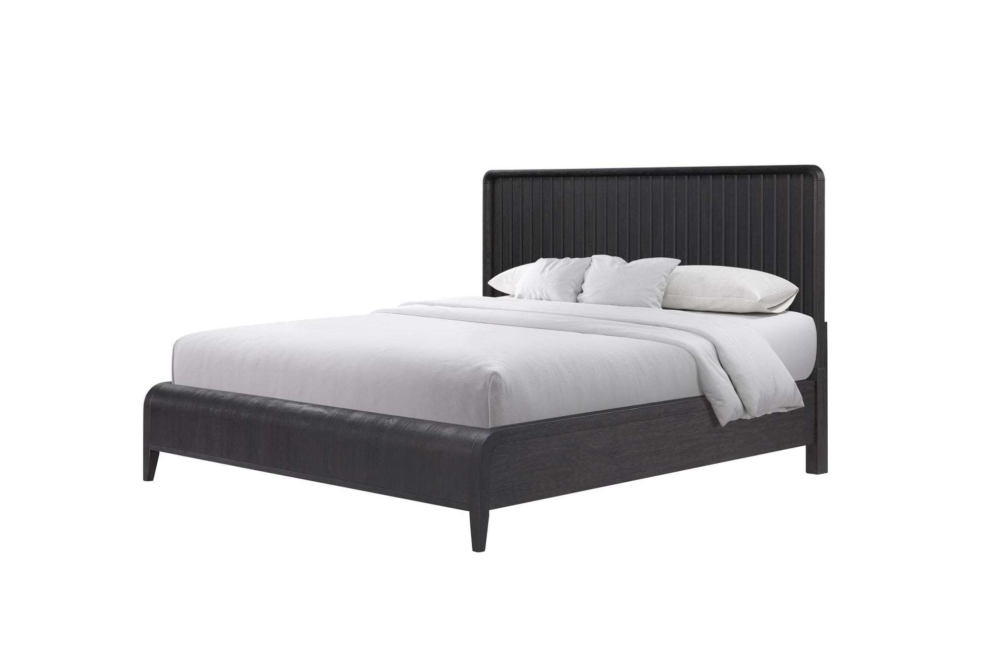 Elure Complete Queen Waterfall Panel Bed - Peppercorn