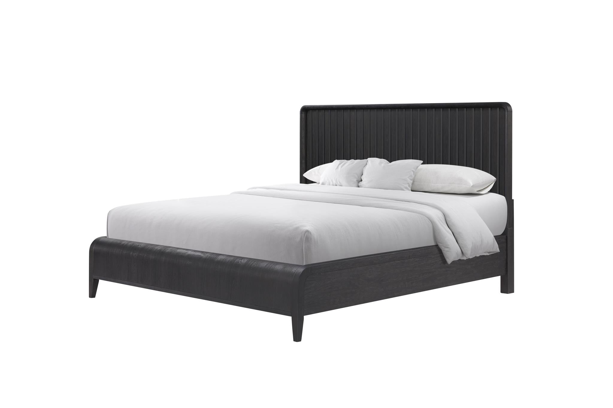 Elure Complete King Waterfall Panel Bed - Peppercorn