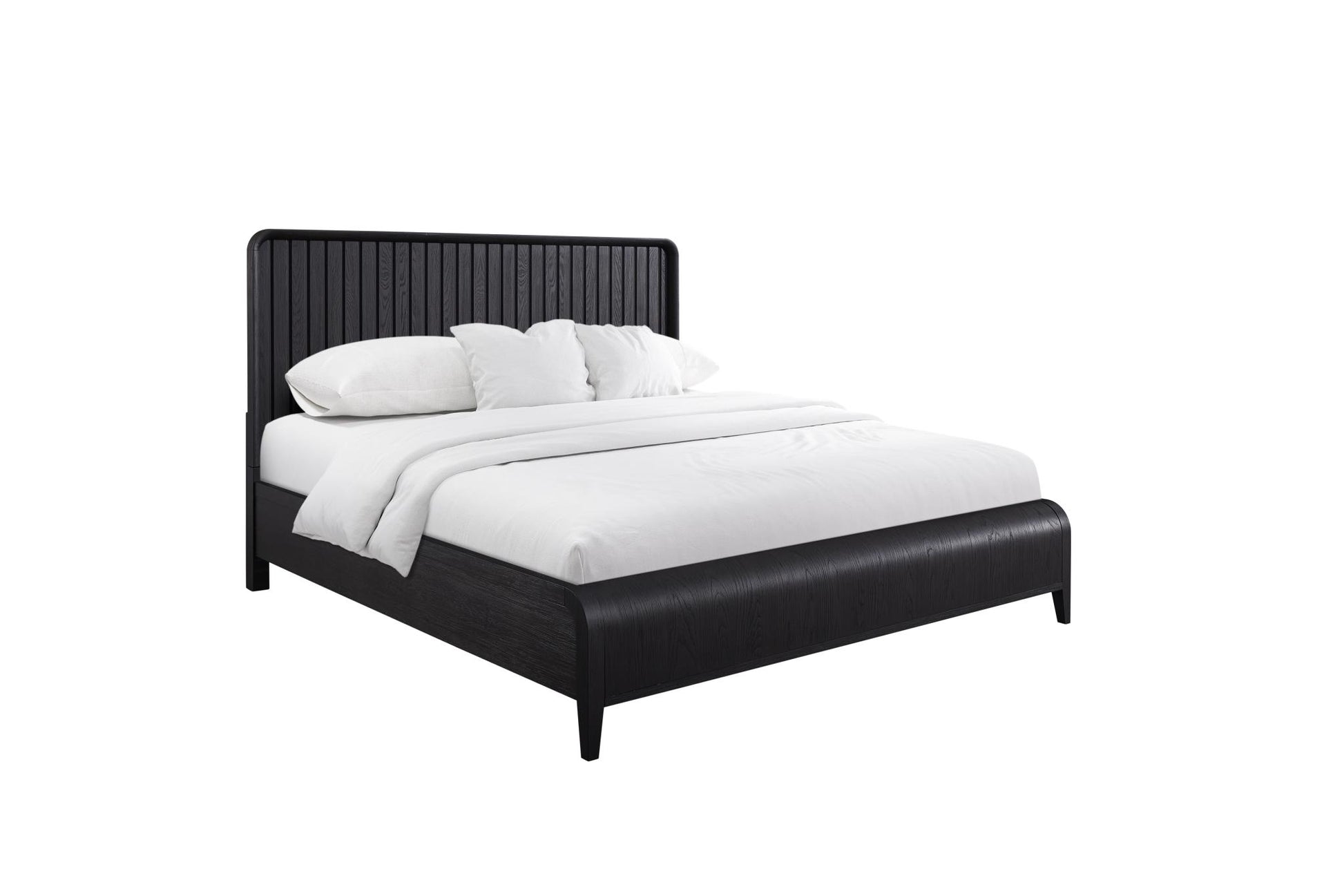 Elure Complete Queen Waterfall Panel Bed - Peppercorn