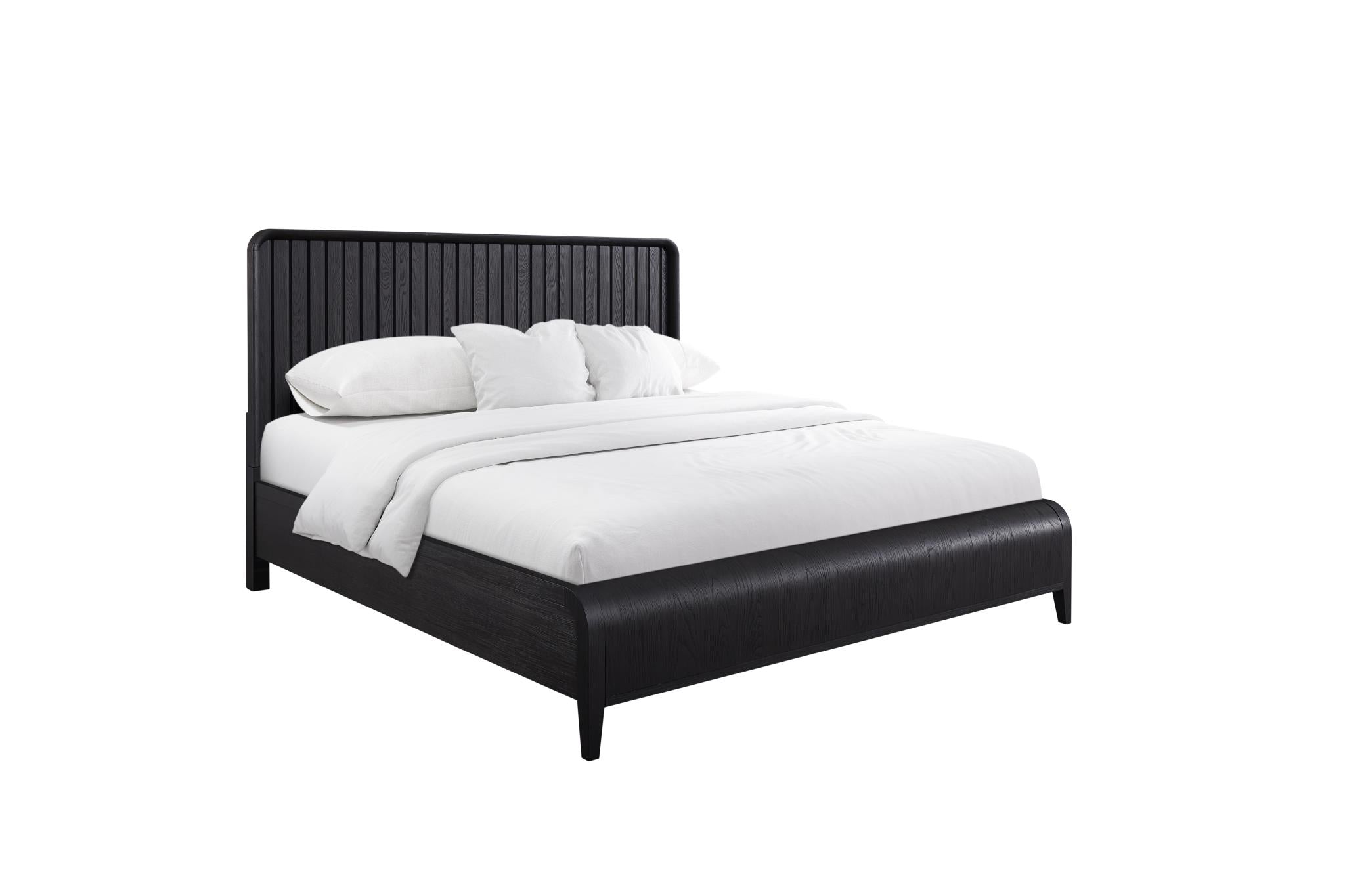 Elure Complete Queen Waterfall Panel Bed - Peppercorn
