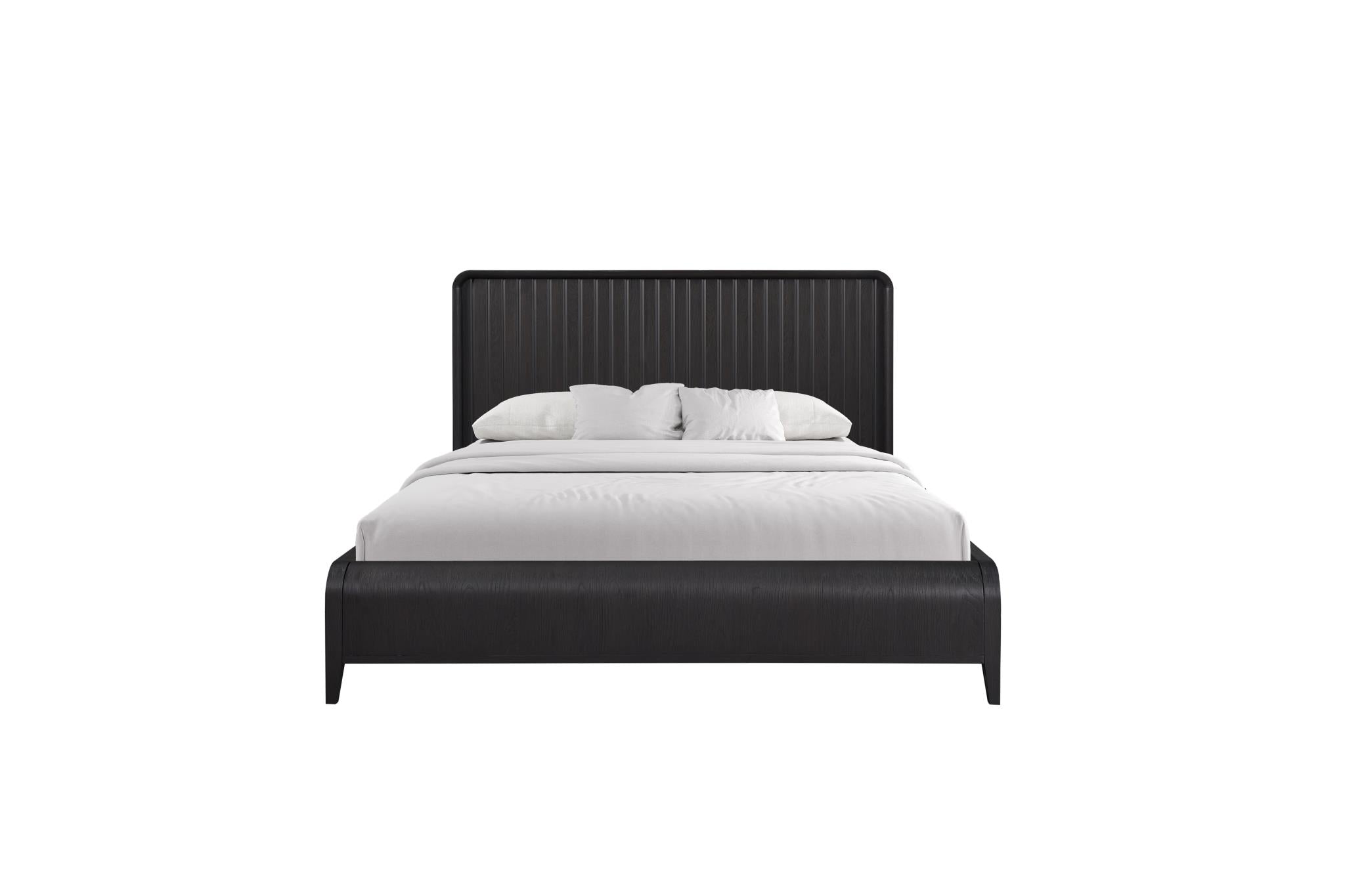 Elure Complete Queen Waterfall Panel Bed - Peppercorn