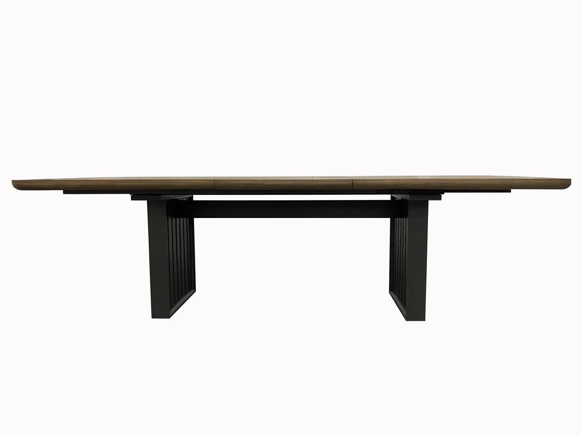 Elure Double Pedestal Table - Peppercorn & Latte