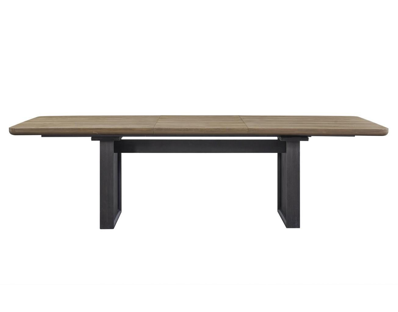 Elure Double Pedestal Table - Peppercorn & Latte