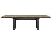 Elure Double Pedestal Table - Peppercorn & Latte