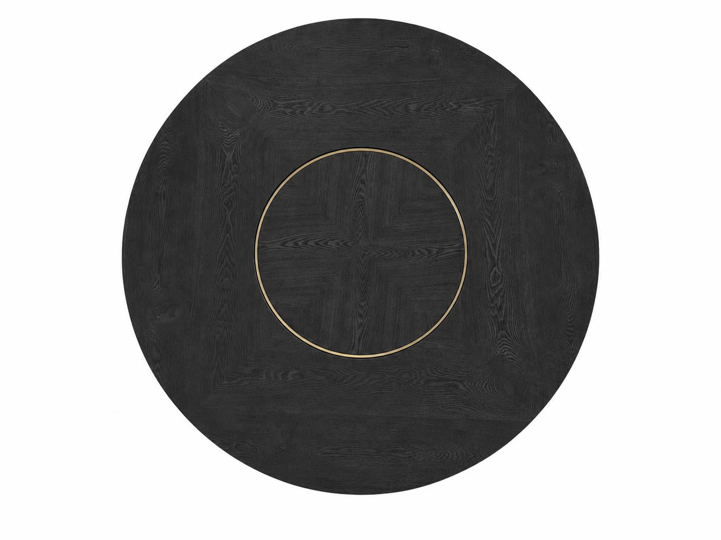 Elure Complete Round Dining Table (with Lazy Susan) - Peppercorn