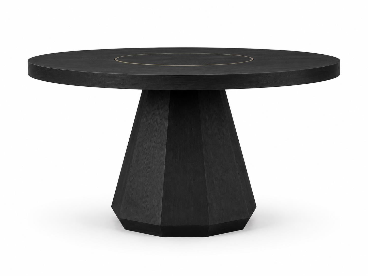 Elure Complete Round Dining Table (with Lazy Susan) - Peppercorn