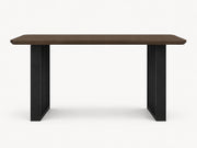 Elure Double Pedestal Counter Table - Peppercorn & Latte