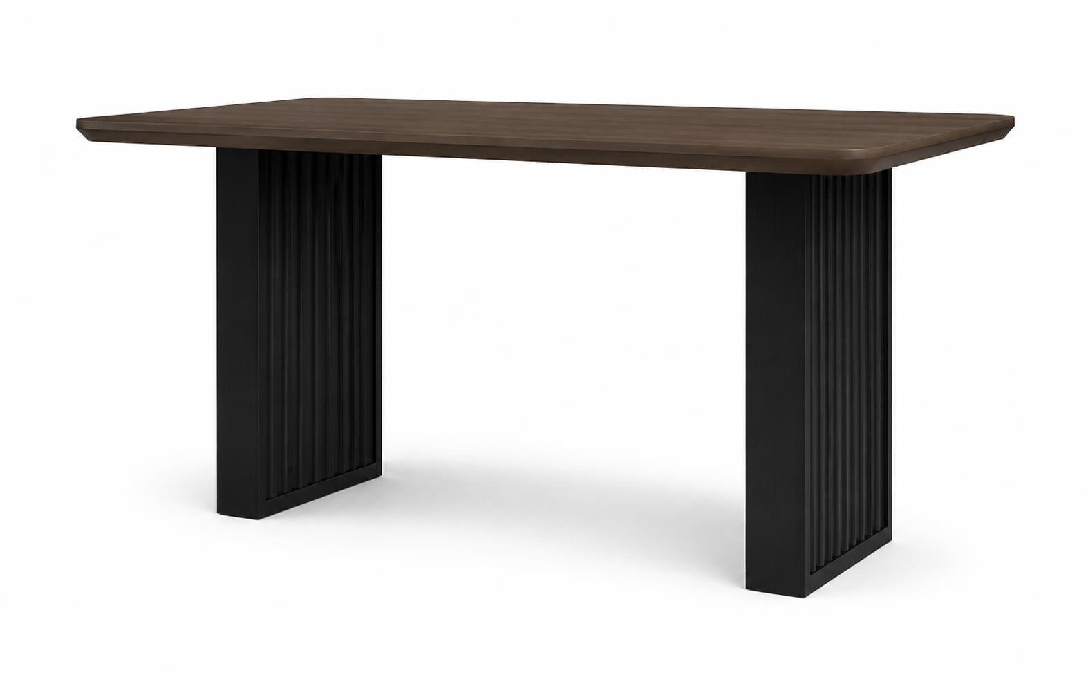 Elure Double Pedestal Counter Table - Peppercorn & Latte