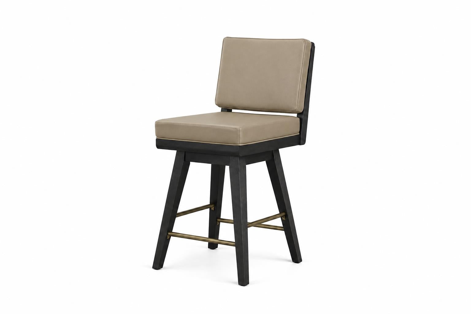 Elure Peppercorn Swivel Counter Stool - Leather