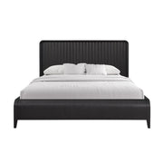 Elure Complete Queen Waterfall Panel Bed - Peppercorn