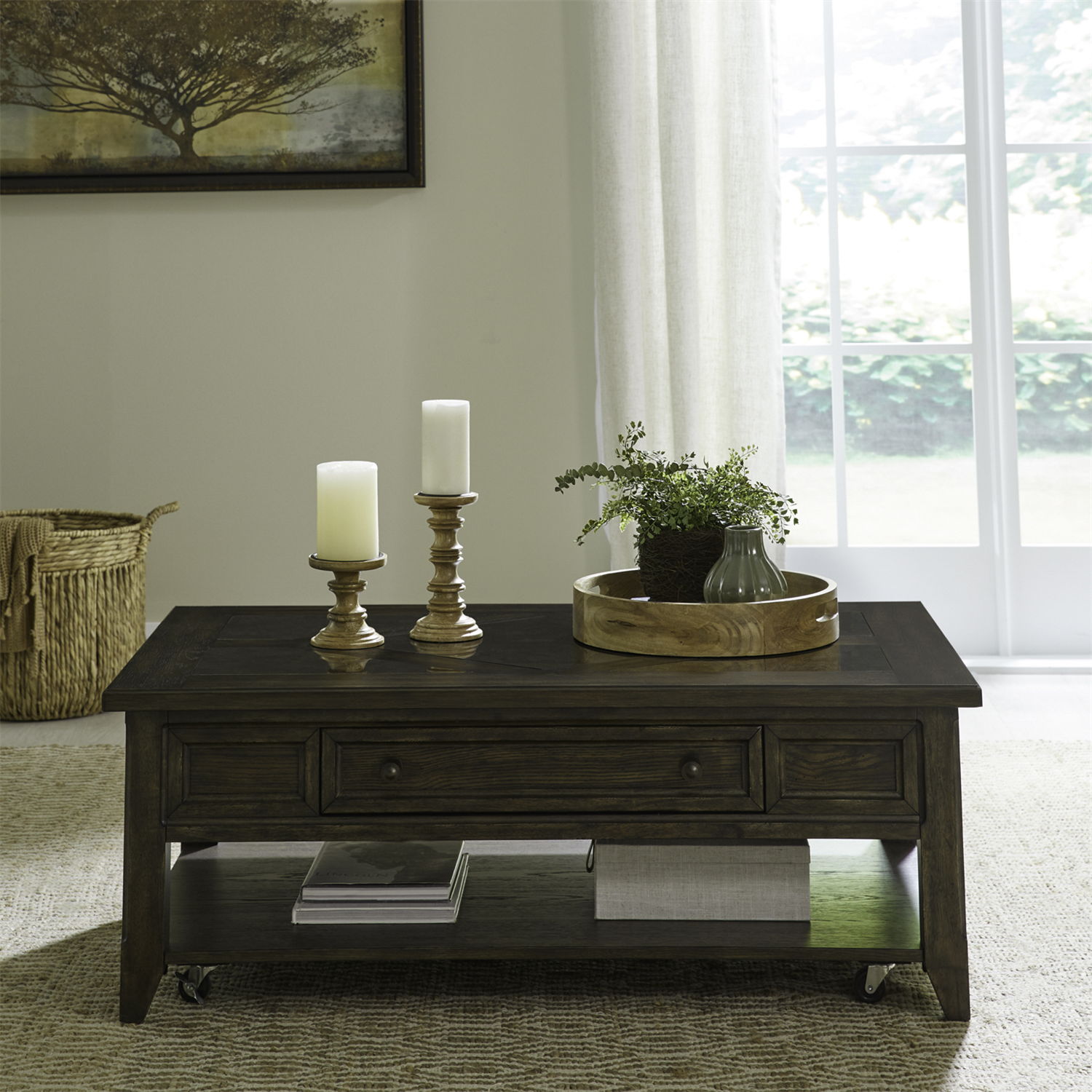 Paradise Valley - Rectangular Cocktail Table - Saddle Brown