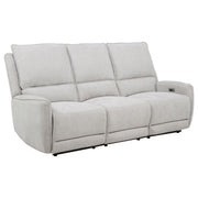 Sylmar Chenille Upholstered Power Reclining Sofa Dove Grey