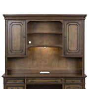 Amelia - Jr Executive Credenza Hutch - Antique Toffee