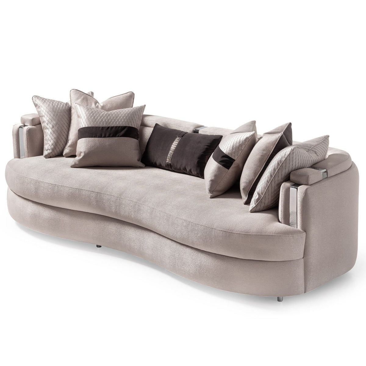 Carmela - Mansion Sofa - Zinc / Chrome