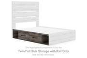 Graystorm - Twin/Full Side Storage with Rail - Brown Gray