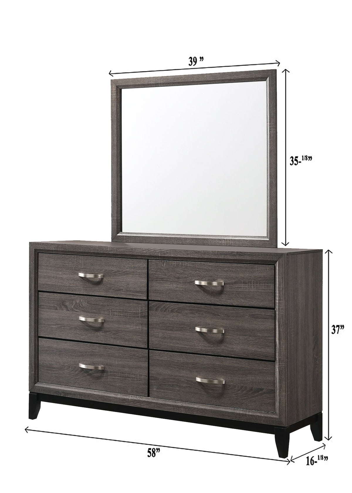 Akerson - Full 4 Piece Bedroom Set - Gray