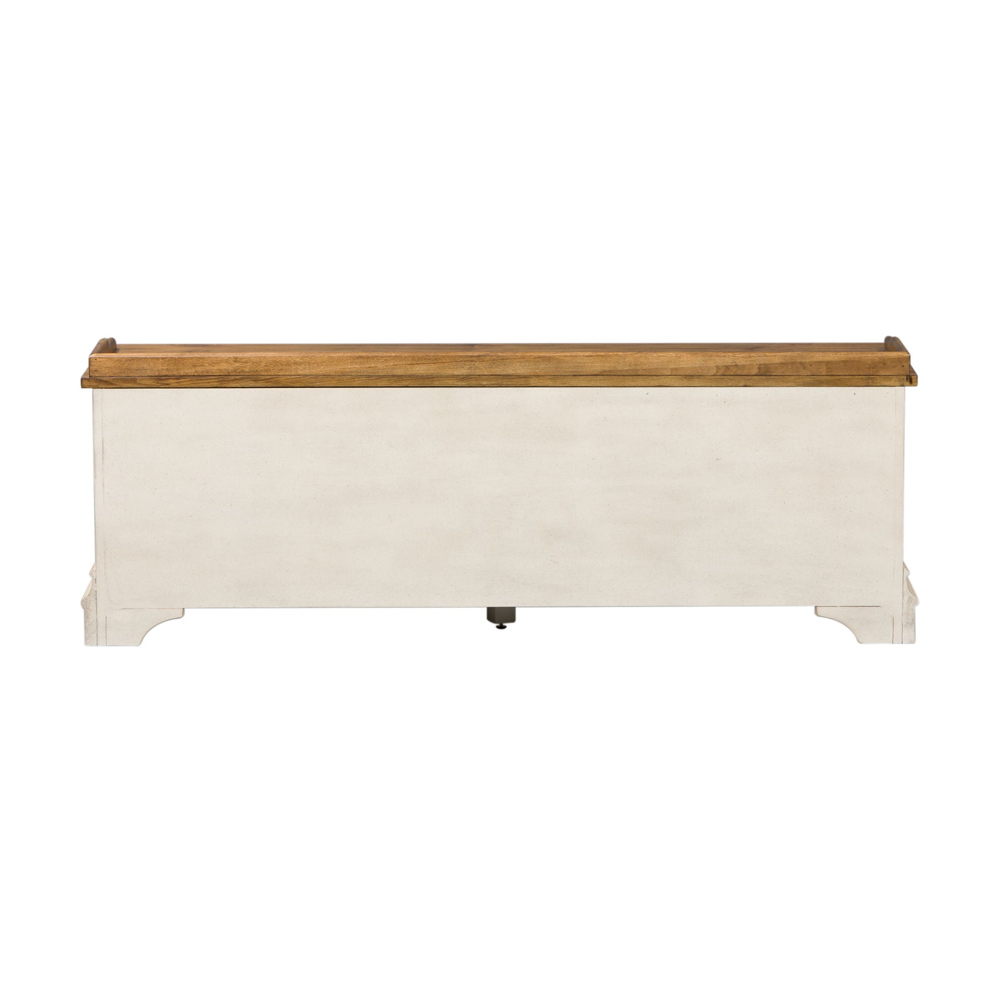 Morgan Creek - Storage Hall Bench - Antique White / Wirebrushed Tobacco Accents