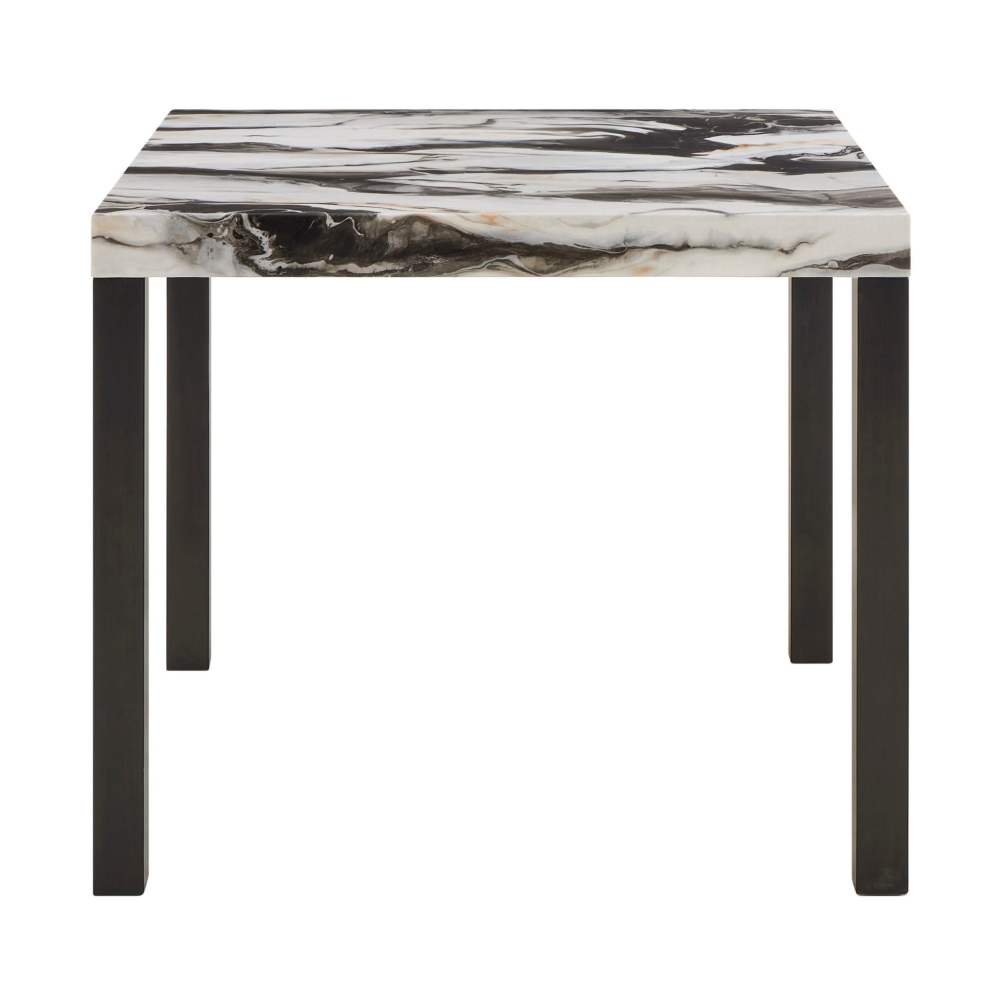 Vega - Faux Marble Counter Height Table - White / Black
