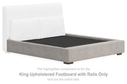 Cabalynn - King Uph Footboard With Rails - Oatmeal