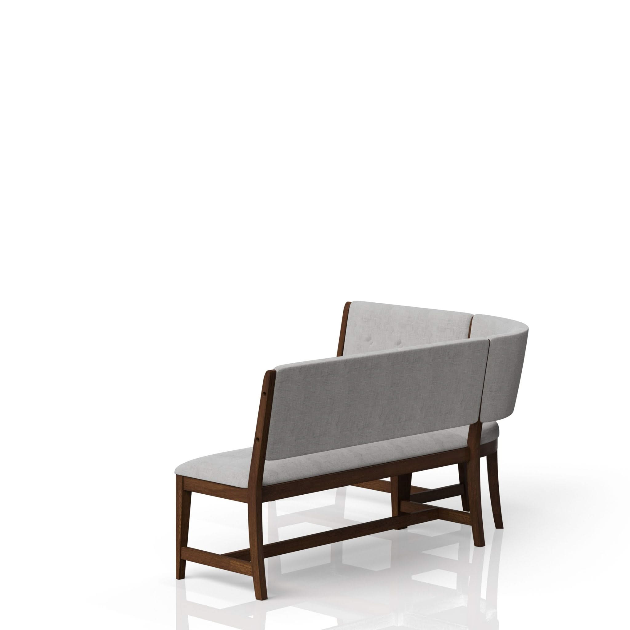 Curved Dining Bench Upholstered Curved Bench - Beige
