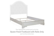 Blendon - Queen Panel Footboard With Rails - Chipped White