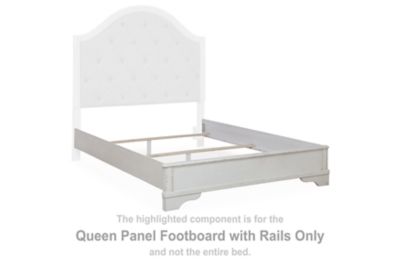 Blendon - Queen Panel Footboard With Rails - Chipped White
