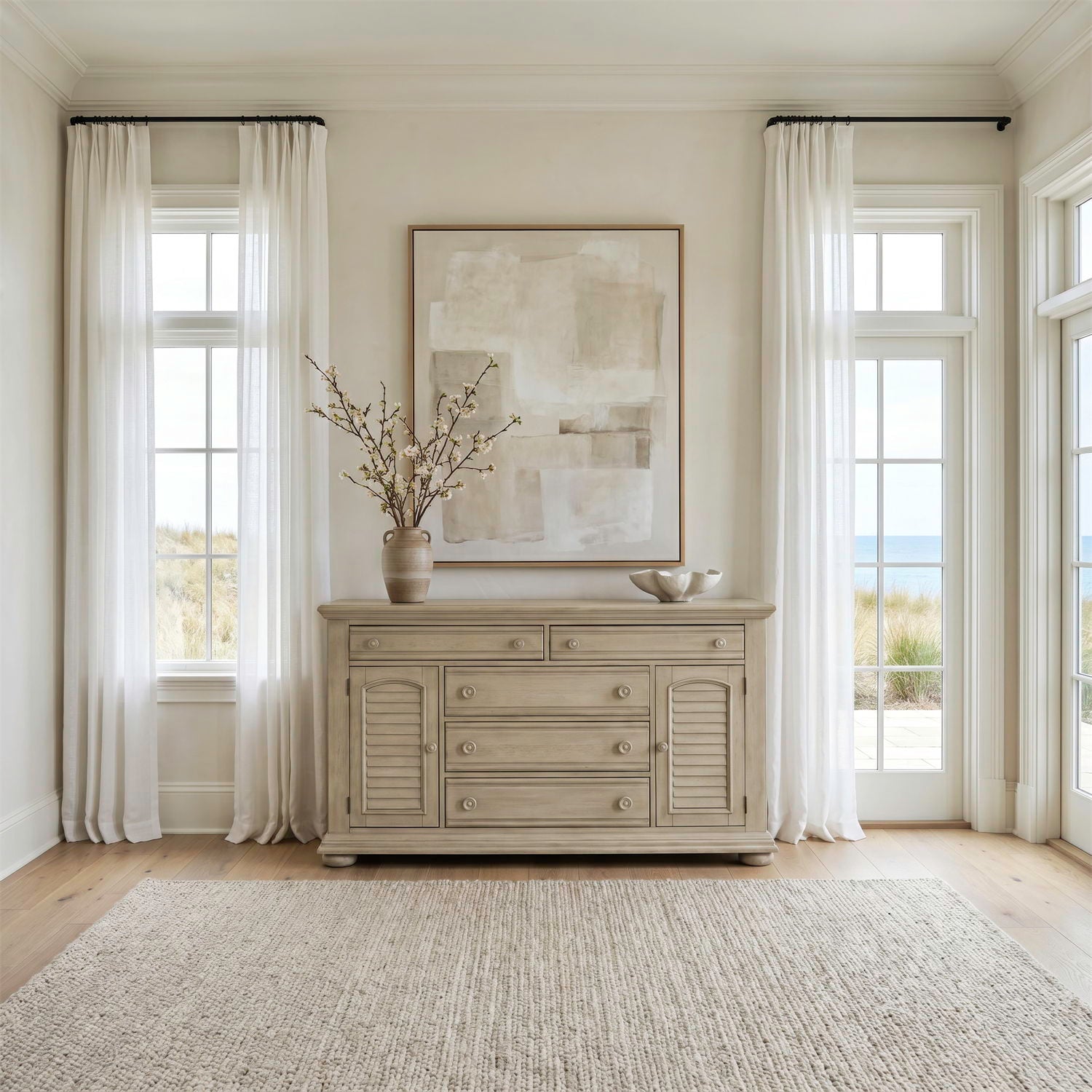 Summer House - 2 Door 5 Drawer Dresser - Sand Dune