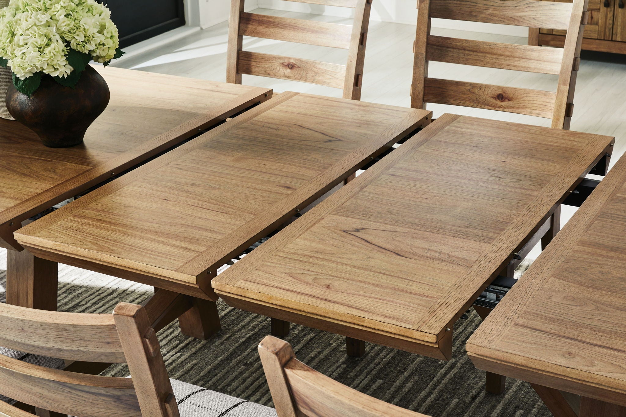 Ridgester - Rectangular Dining Room Extension Table - Light Brown