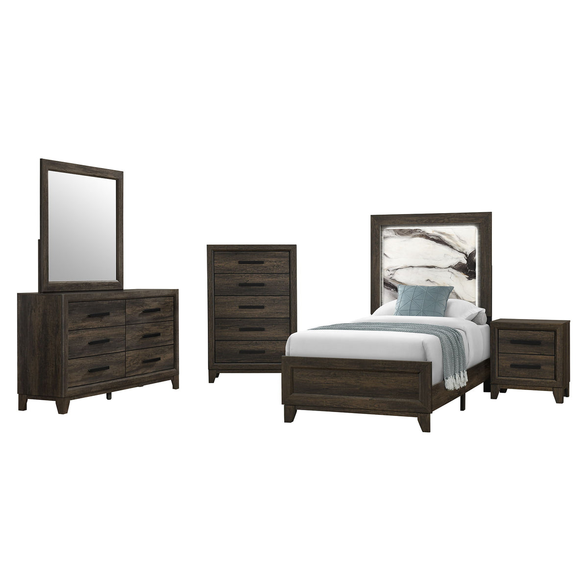 Harry - Chest Storage Chest With 5 Drawers - Brown