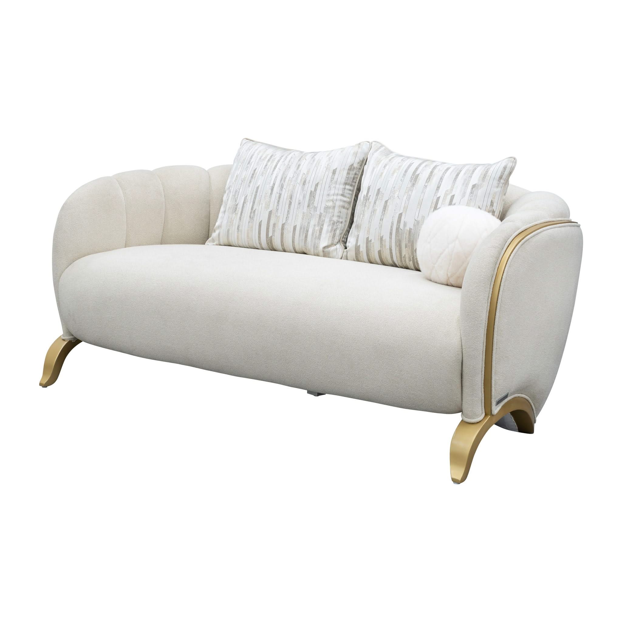Scotts Square - Loveseat - Cornsilk / Light Champagne